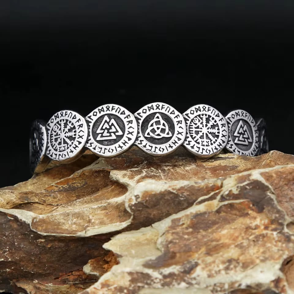 WorldNorse Rune Disc Vegvisir Valknut Bracelet - image 3