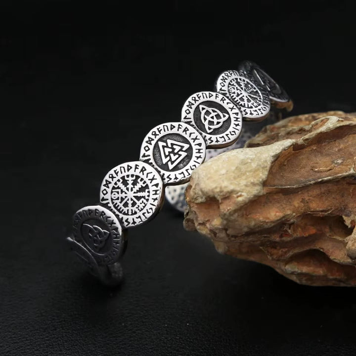 WorldNorse Rune Disc Vegvisir Valknut Bracelet - image 2