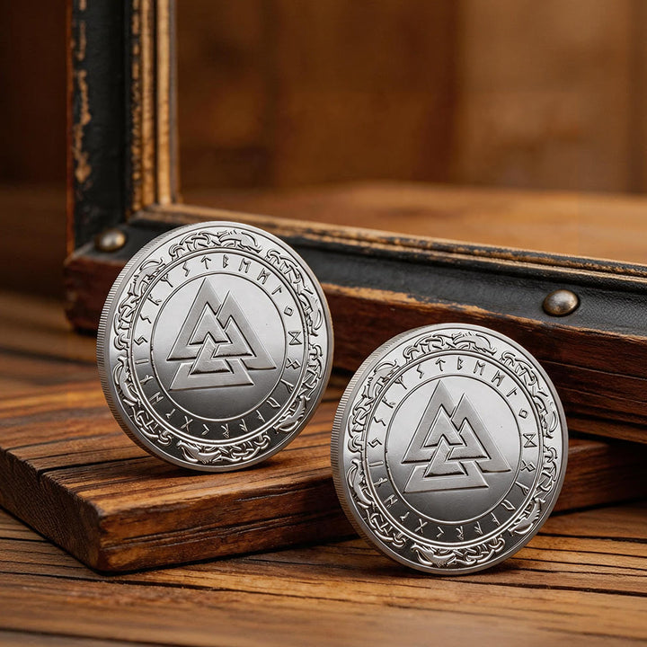 FREE Today: Double-sided Viking Lucky Commemorative Coin - Valknut # Silver - image 9