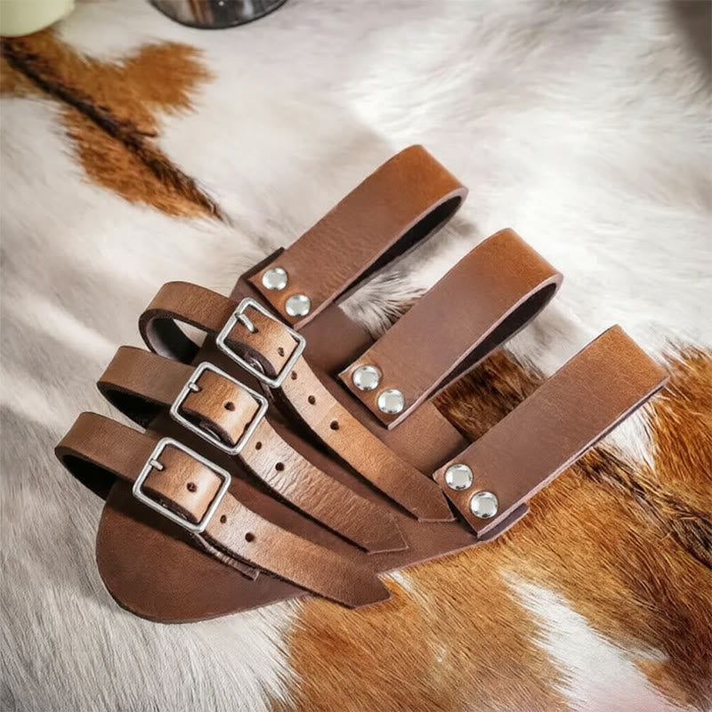WorldNorse Three-Buckled Angled Sword Belt Sheath - Brown - image 1