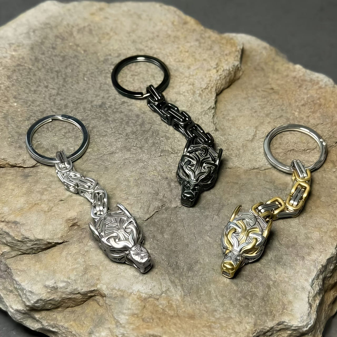 WorldNorse "Fenrir's Might" Viking Wolf Head Keychain - image 4