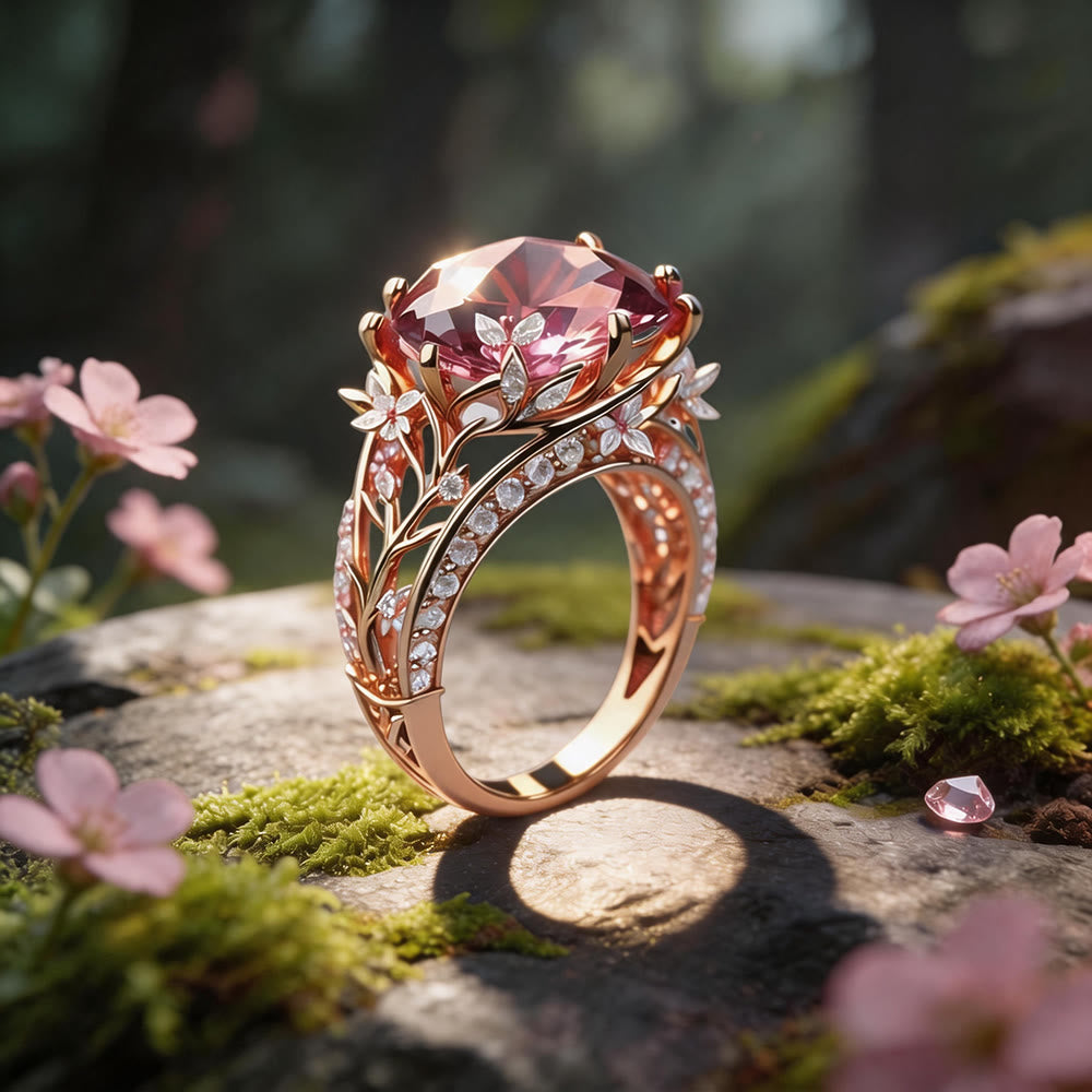 FREE Today: Romantic Twig Branch Floral Ring - US 10 - image 0