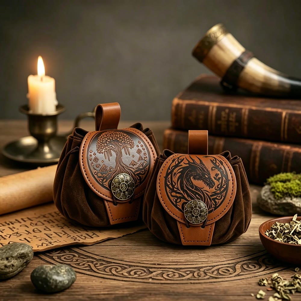 WorldNorse Norse Dragon Yggdrasil Drawstring Pouch Bag - image 0