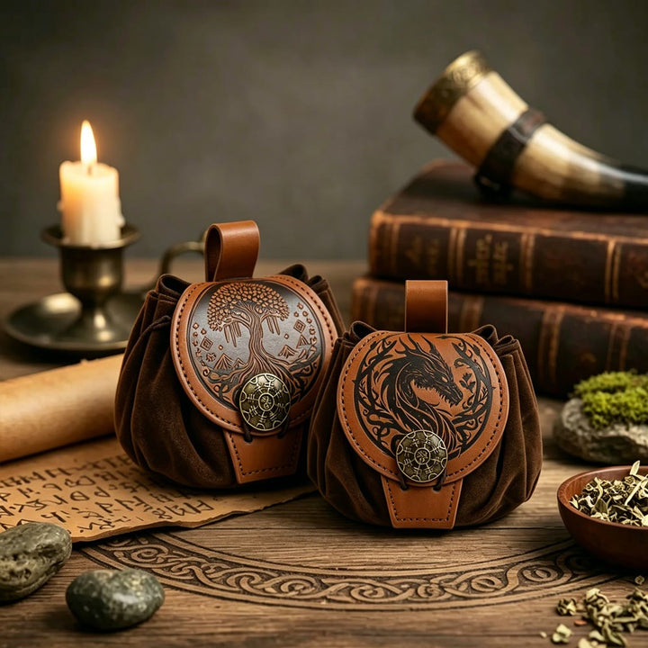 WorldNorse Norse Dragon Yggdrasil Drawstring Pouch Bag - image 0