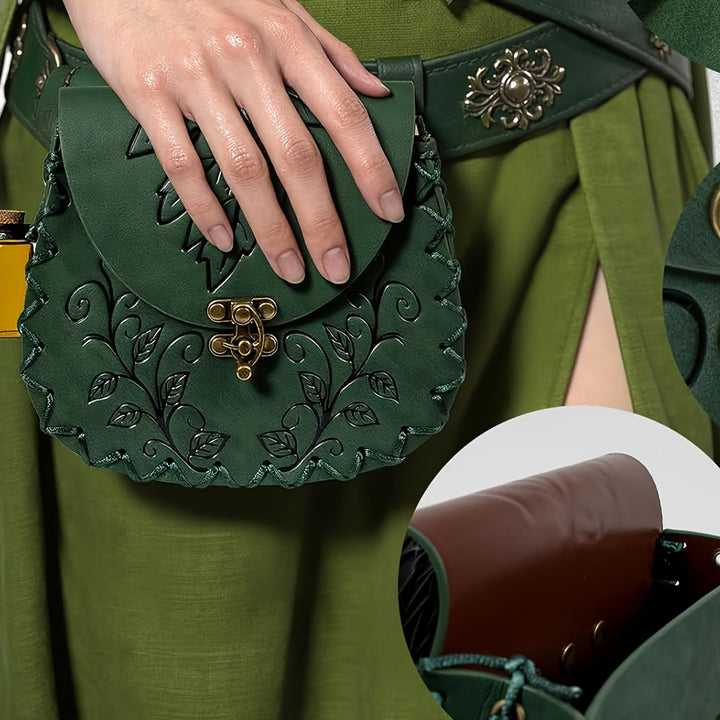 WorldNorse Vine Leaf Embossed Leather Pouch Bag - image 6