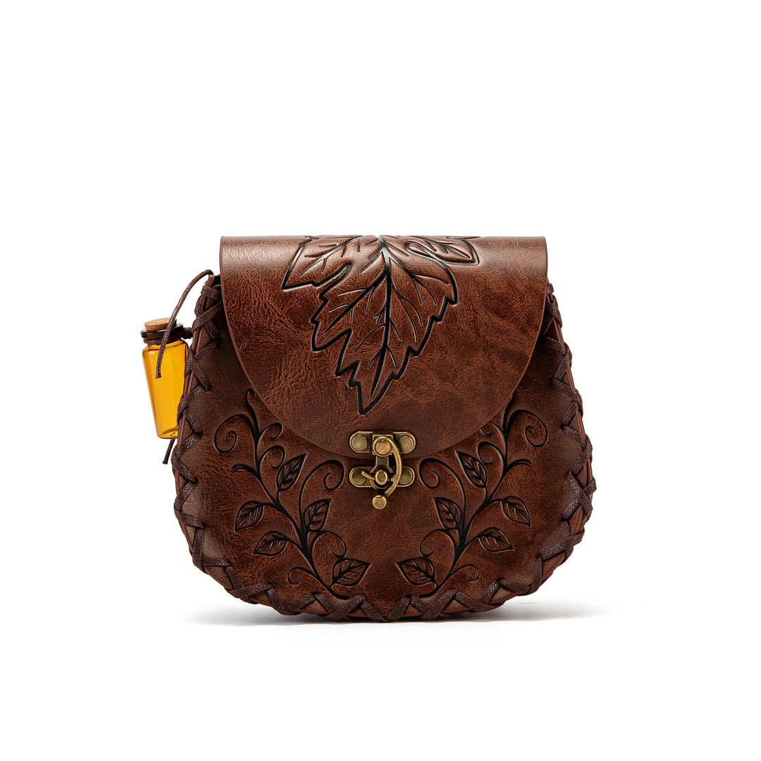 WorldNorse Vine Leaf Embossed Leather Pouch Bag - image 2