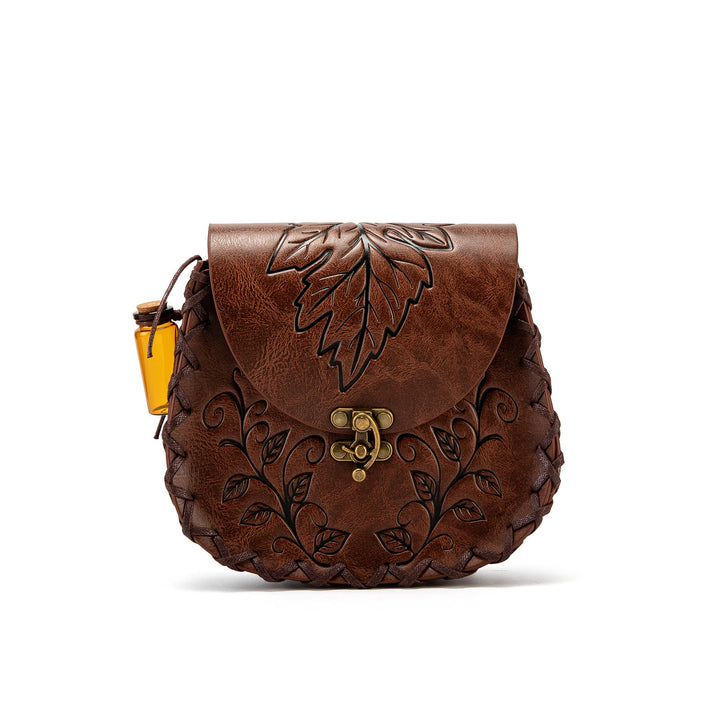 WorldNorse Vine Leaf Embossed Leather Pouch Bag - image 2