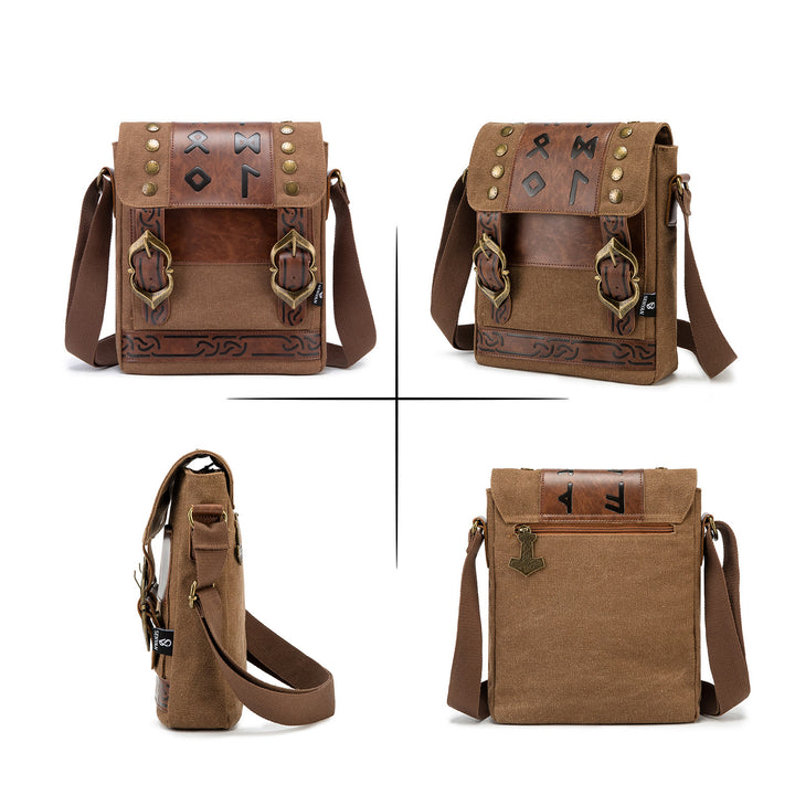 WorldNorse Nordic Buckle Rune Satchel Pouch Bag - image 2