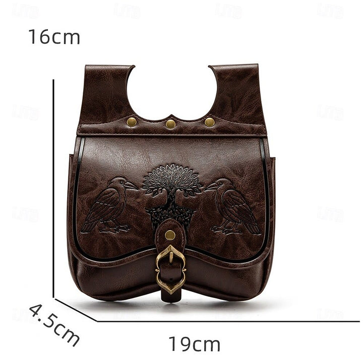 WorldNorse Yggdrasil And Odin's Ravens Embossed Pouch Bag - image 6