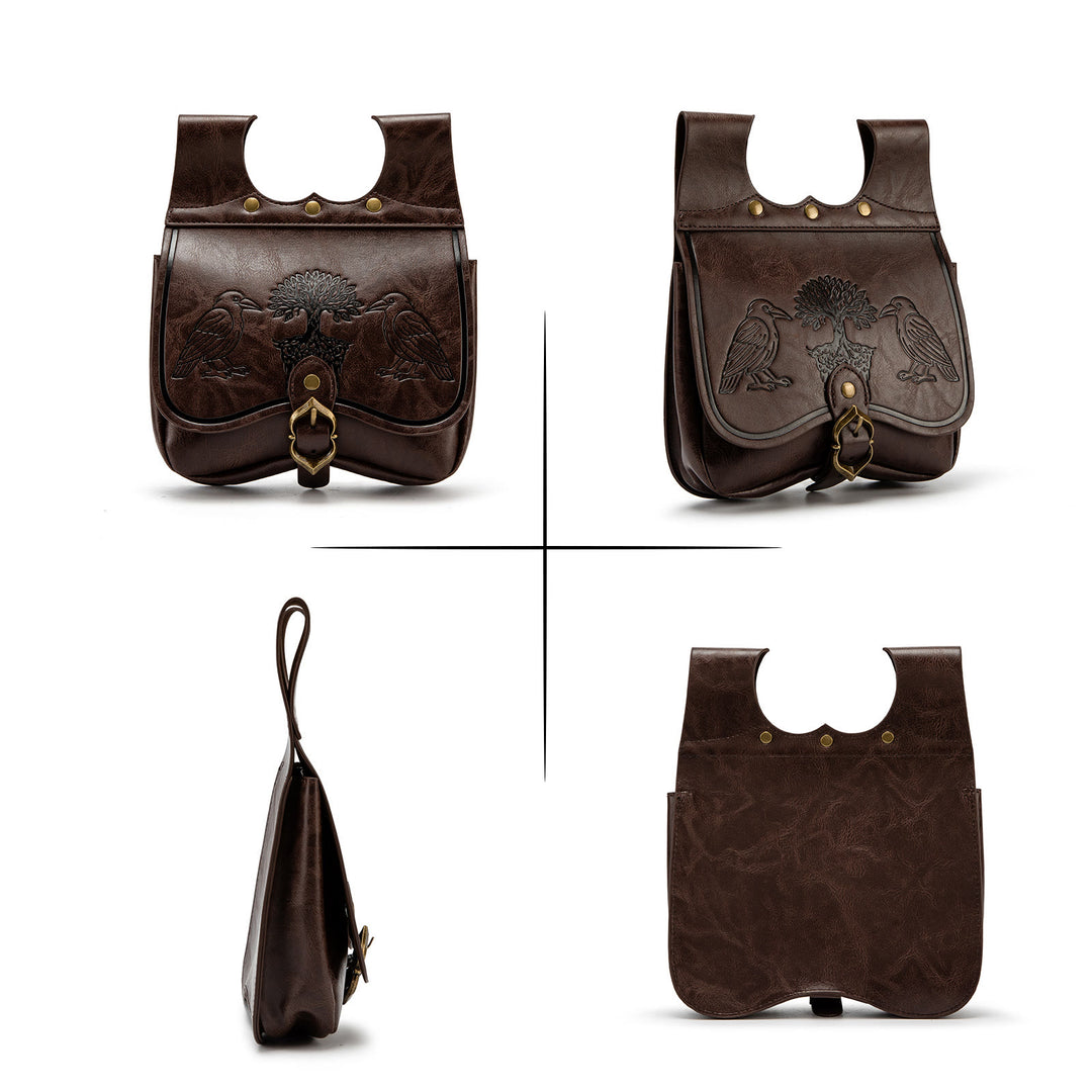 WorldNorse Yggdrasil And Odin's Ravens Embossed Pouch Bag - image 5