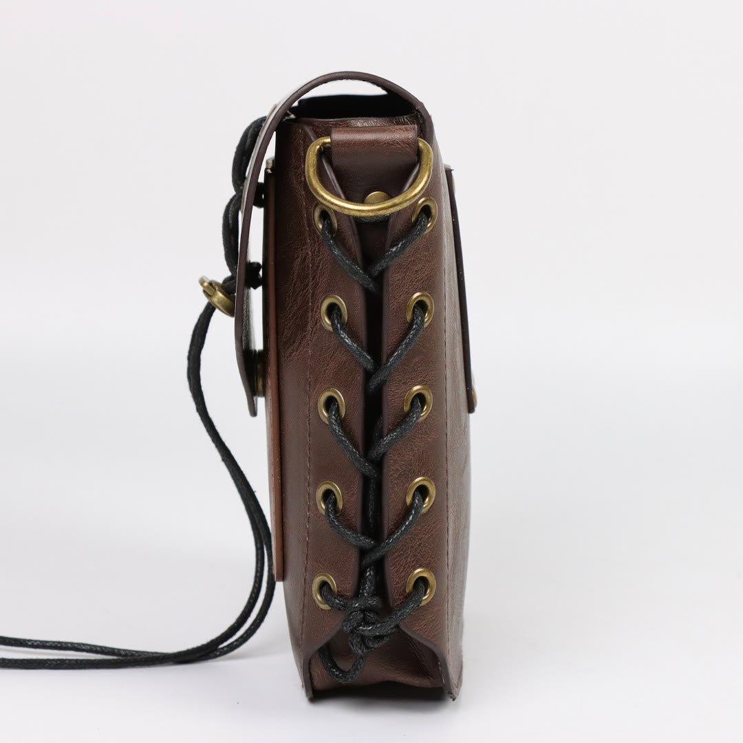 WorldNorse Medieval Lace Up Leather Pouch Bag - image 2