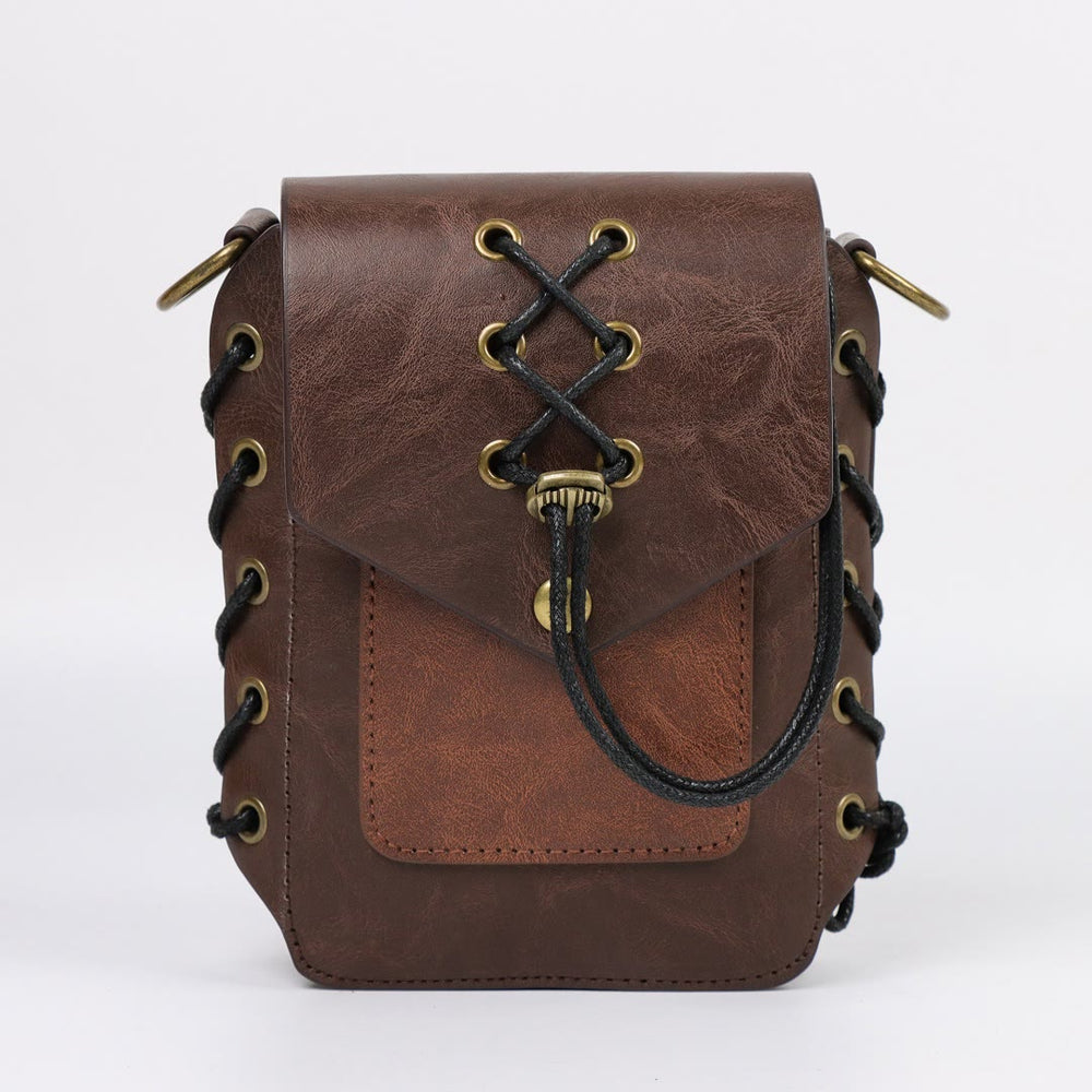 WorldNorse Medieval Lace Up Leather Pouch Bag - image 1