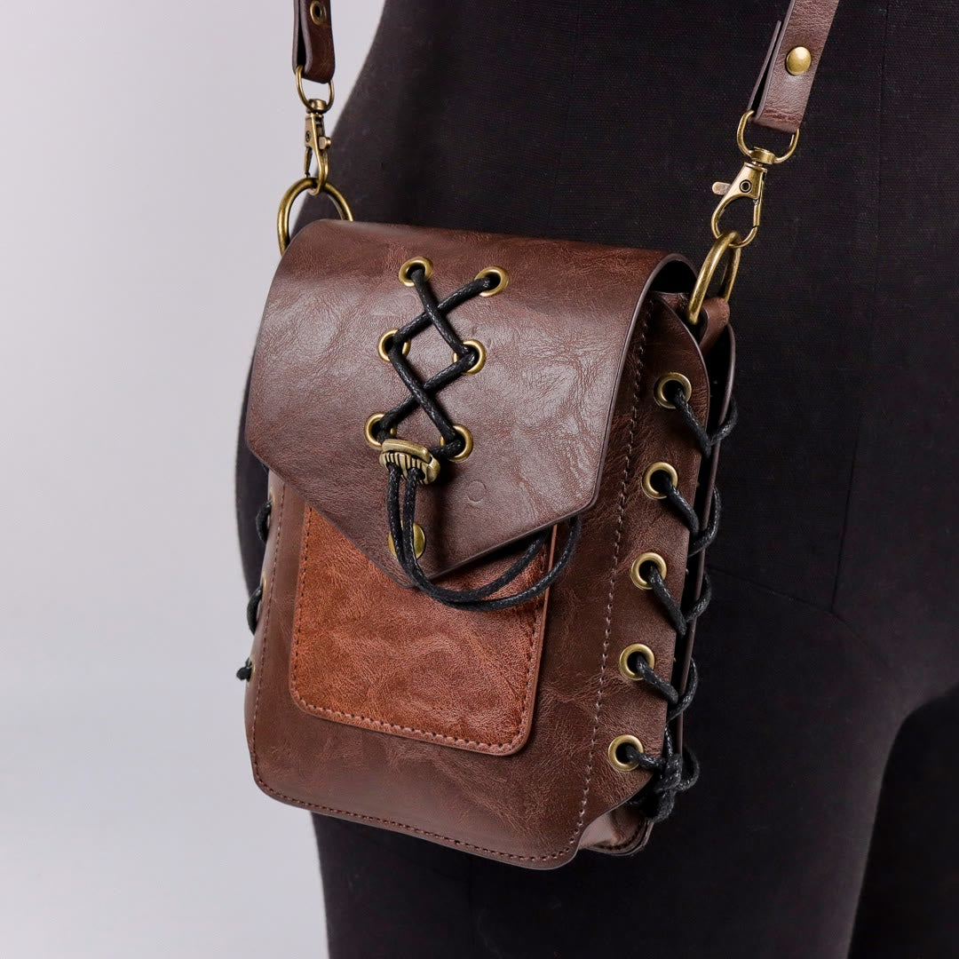 WorldNorse Medieval Lace Up Leather Pouch Bag - image 7