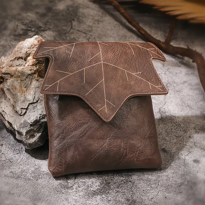 WorldNorse Vintage Leaf Design Pouch Bag - Brown - image 0