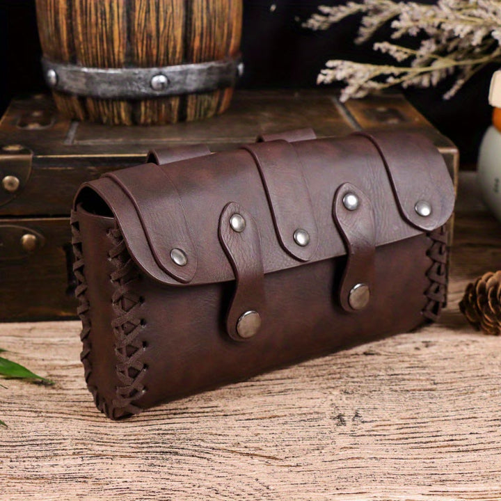 WorldNorse Medieval Vintage Rivet Belt Pouch Bag - Brown - Bag - image 4
