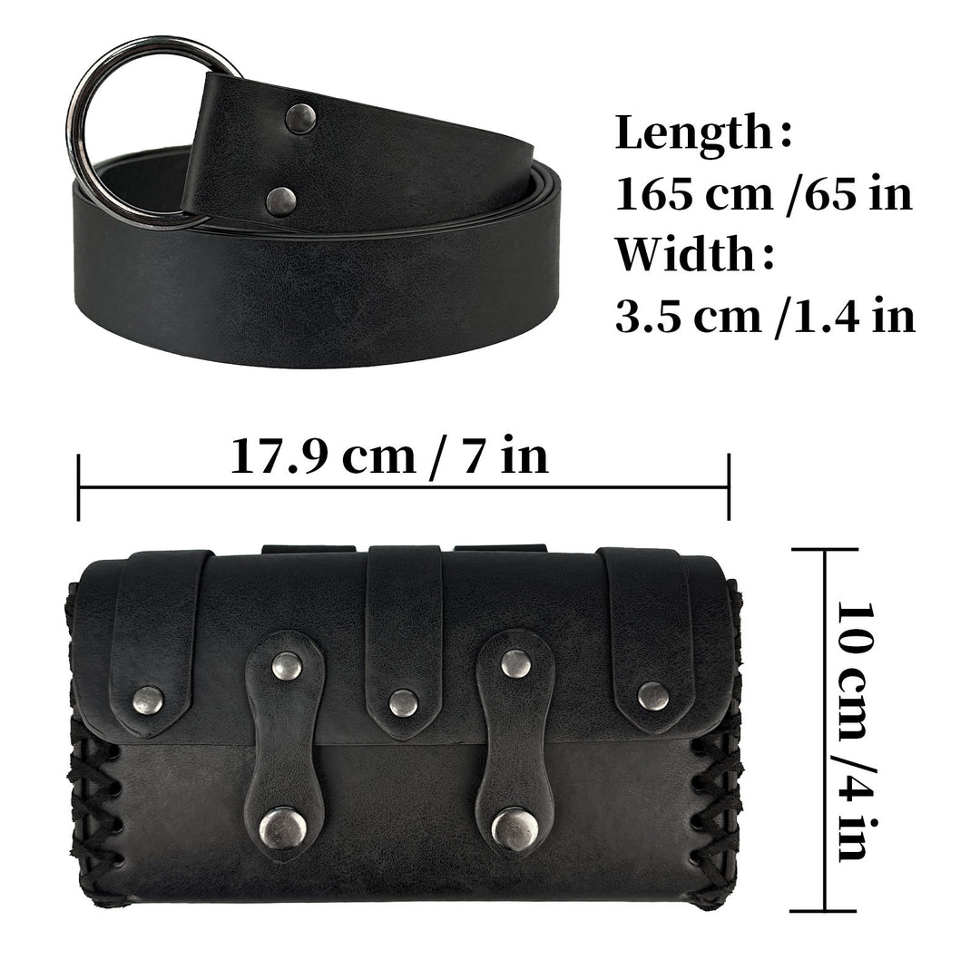 WorldNorse Medieval Vintage Rivet Belt Pouch Bag - image 3