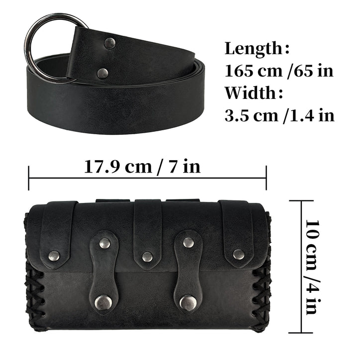WorldNorse Medieval Vintage Rivet Belt Pouch Bag - image 3