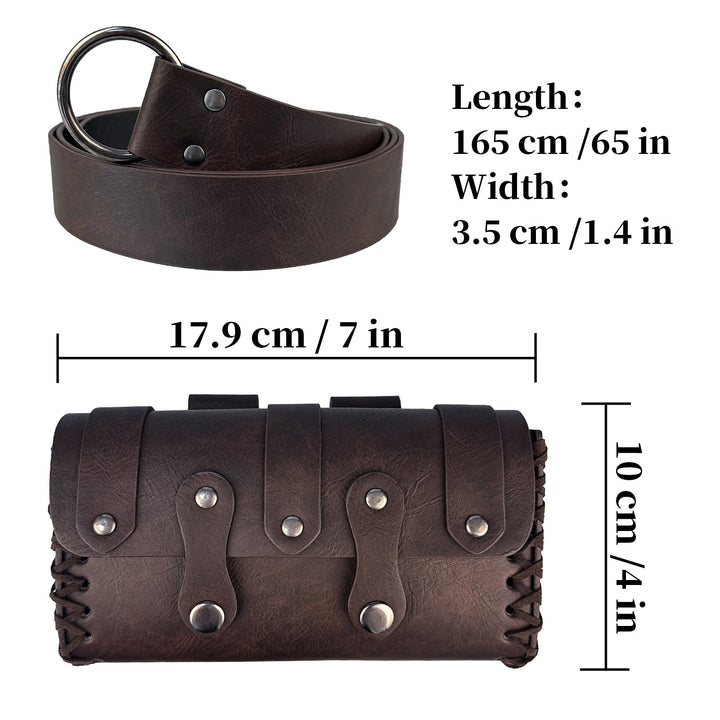 WorldNorse Medieval Vintage Rivet Belt Pouch Bag - image 7