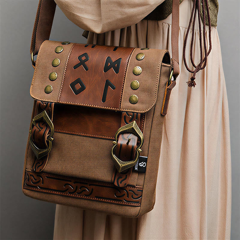 WorldNorse Nordic Buckle Rune Satchel Pouch Bag - image 1