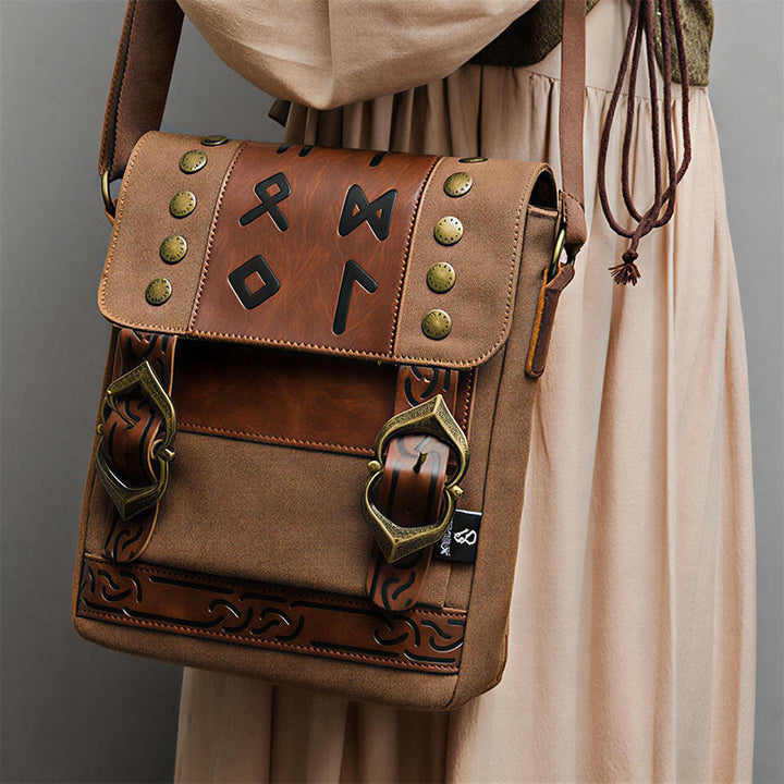 WorldNorse Nordic Buckle Rune Satchel Pouch Bag - image 1