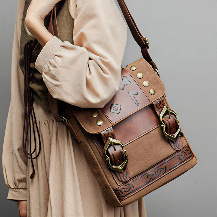 WorldNorse Nordic Buckle Rune Satchel Pouch Bag - image 5