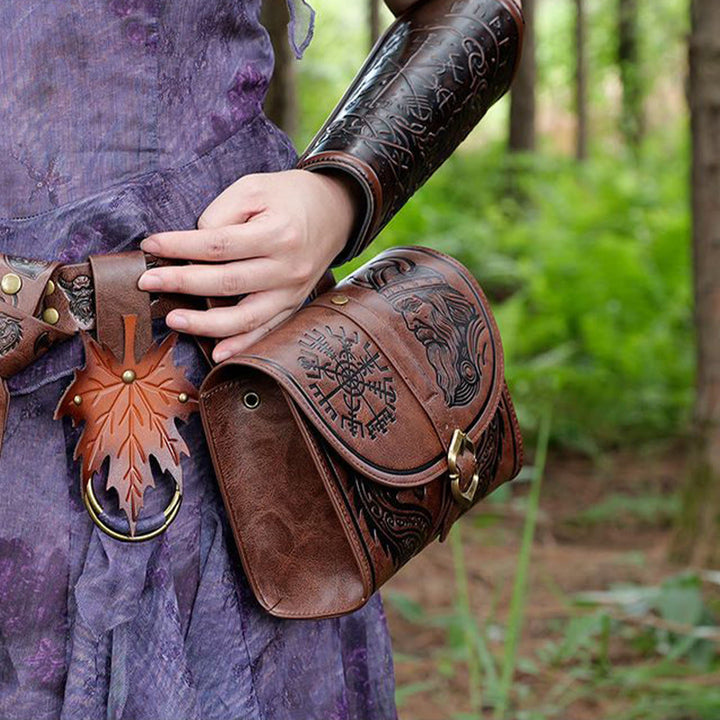 WorldNorse Viking Warrior Vegvisir Compass Embossed Pouch Bag - image 5