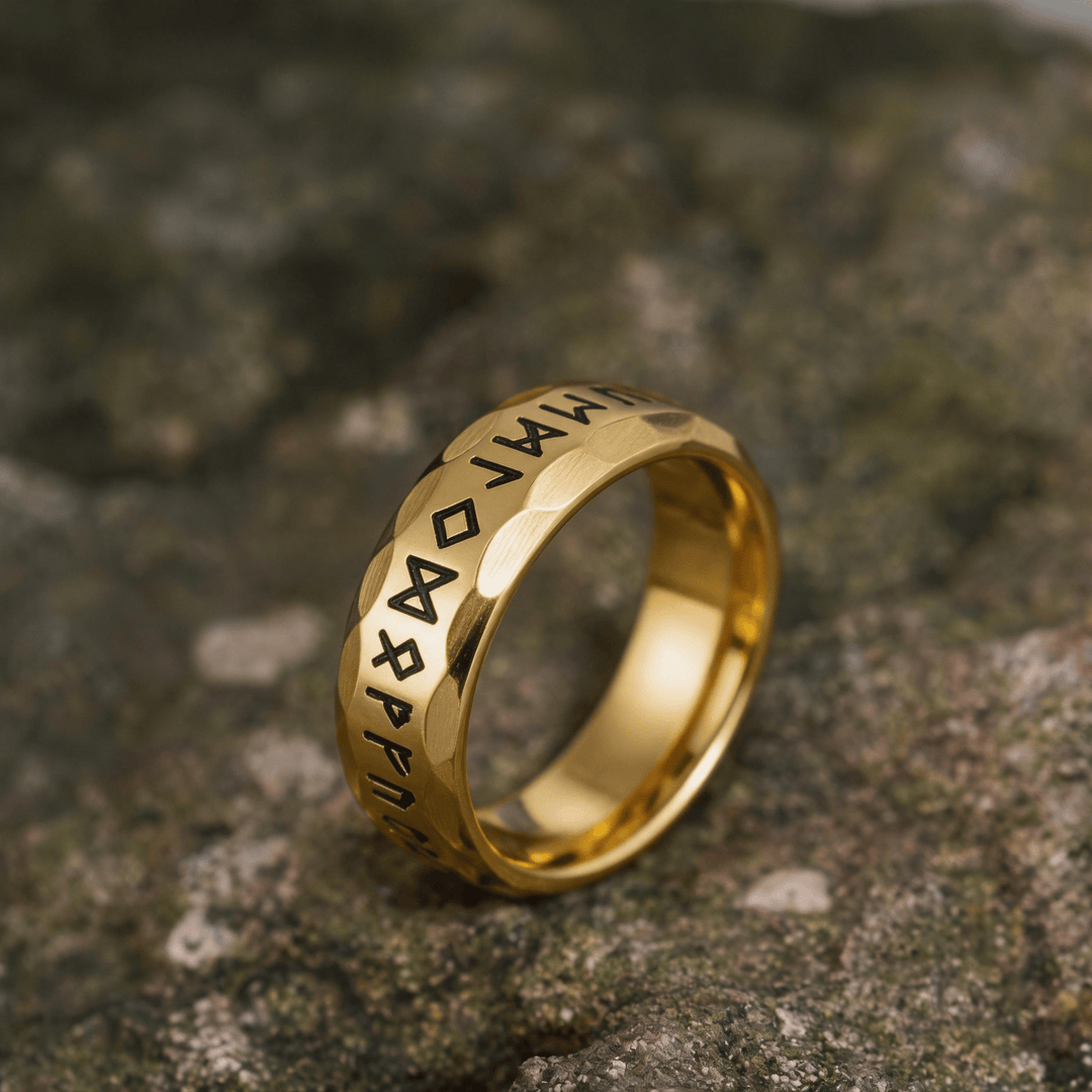 FREE Today: "Hero's Wisdom" Viking Rune Amulet Ring - Gold - US 13 - image 14