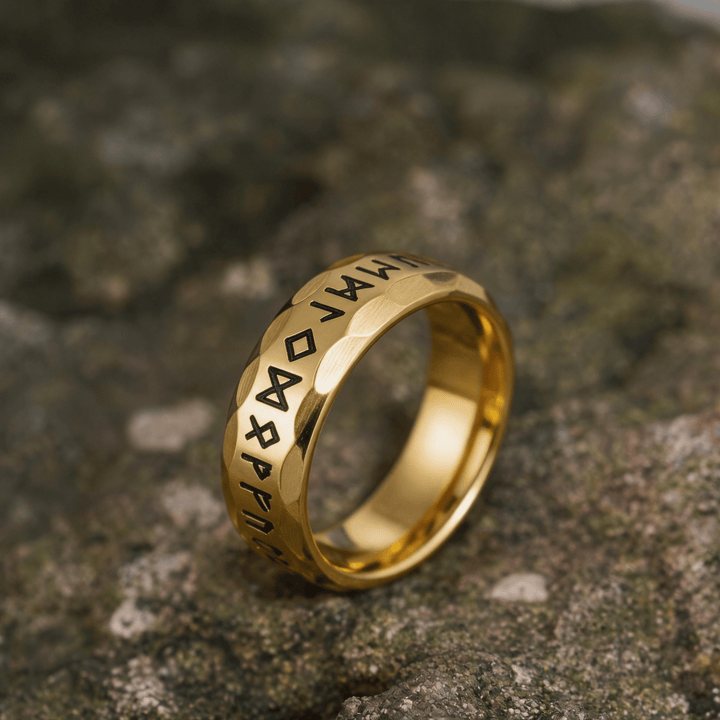 FREE Today: "Hero's Wisdom" Viking Rune Amulet Ring - Gold - US 13 - image 14