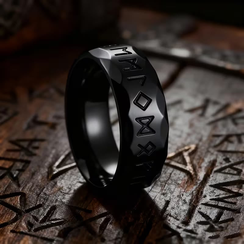 FREE Today: "Hero's Wisdom" Viking Rune Amulet Ring - Black - US 13 - image 10