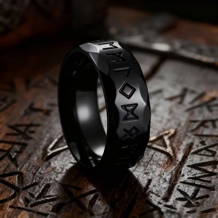 FREE Today: "Hero's Wisdom" Viking Rune Amulet Ring - Black - US 13 - image 10