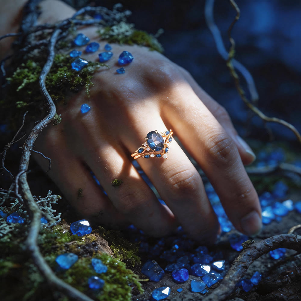 FREE Today: Ocean Elegance Oval Blue Topaz Ring Set - image 1