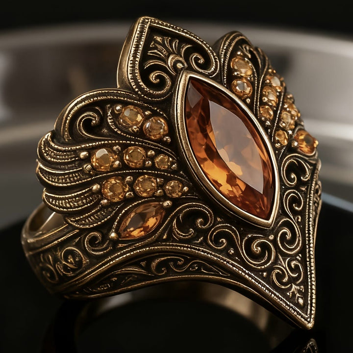 FREE Today: Antique Style Ornate Champagne Diamond Ring - image 4