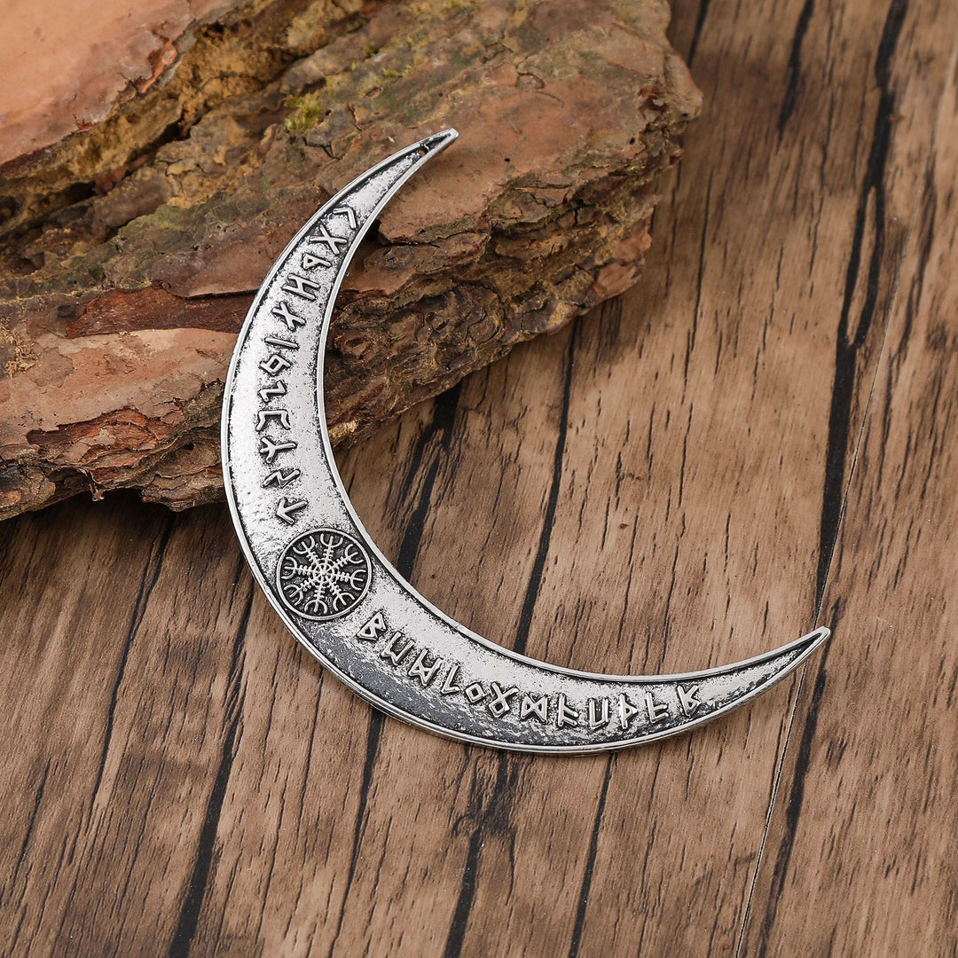 WorldNorse Helm of Awe Rune Crescent Hairpin - image 2