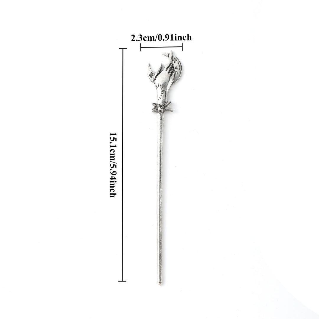 WorldNorse Hand Holding Crescent Hairpin - image 3