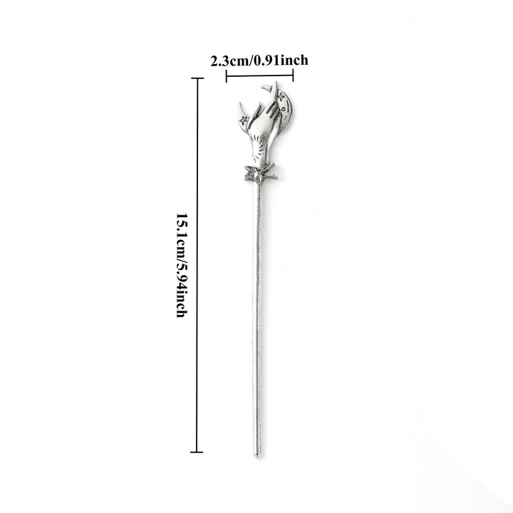 WorldNorse Hand Holding Crescent Hairpin - image 3