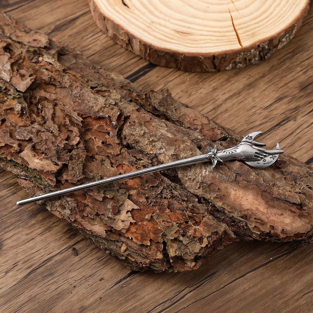 WorldNorse Hand Holding Crescent Hairpin - image 2