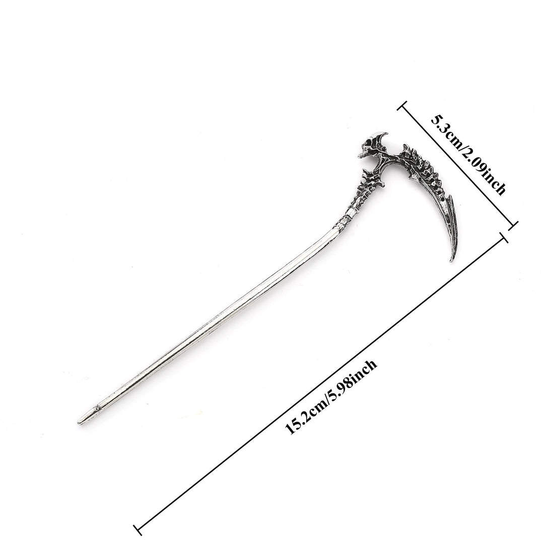 WorldNorse Gothic Skeletal Scythe Hairpin - image 3