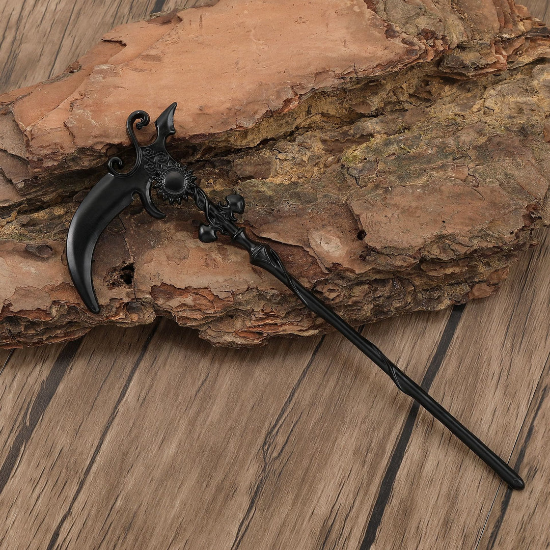 WorldNorse Gothic Skeletal Scythe Hairpin - Style#3#Black - image 10