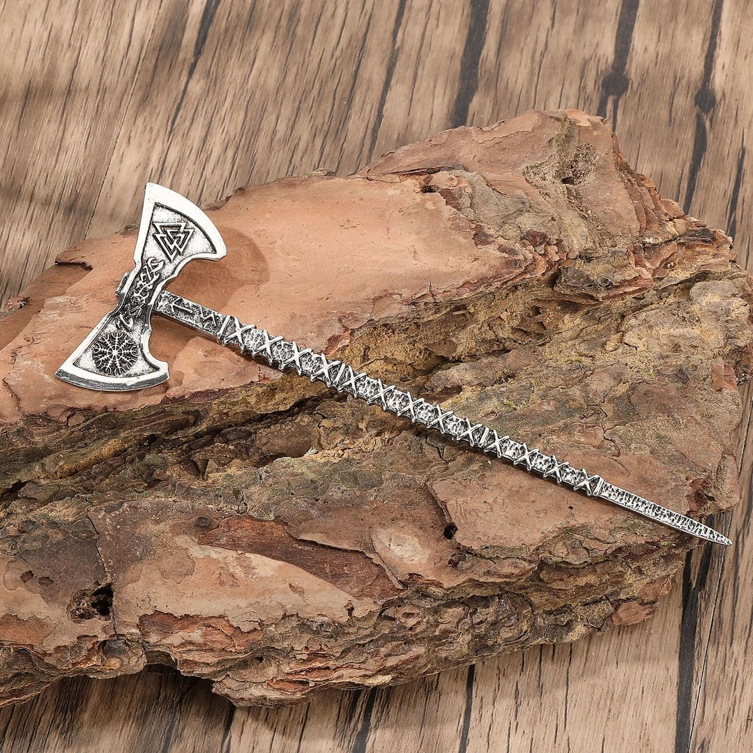 WorldNorse Valknut Viking Axe Hairpin - Viking Axe - image 0