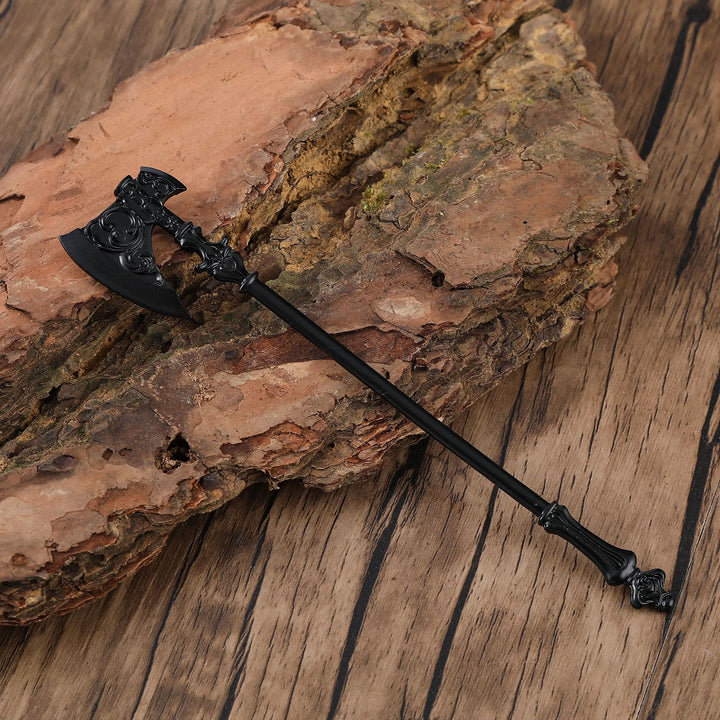 WorldNorse Carved Viking Axe Hairpin - Style#1#Black - image 3