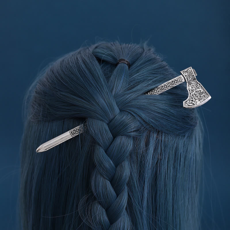 WorldNorse Carved Viking Axe Hairpin - image 8