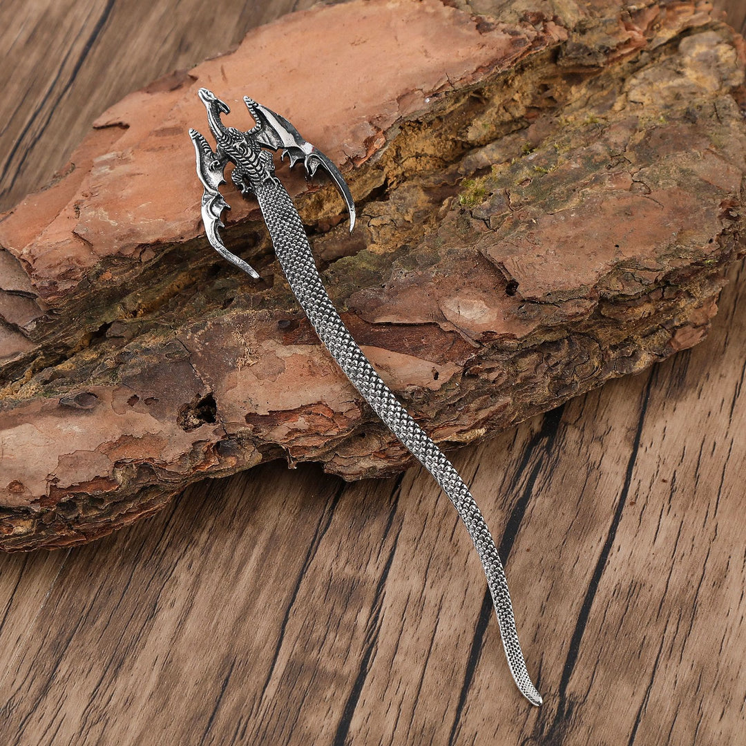 WorldNorse Scaled Winged Dragon Hairpin - Norse Dragon - image 0