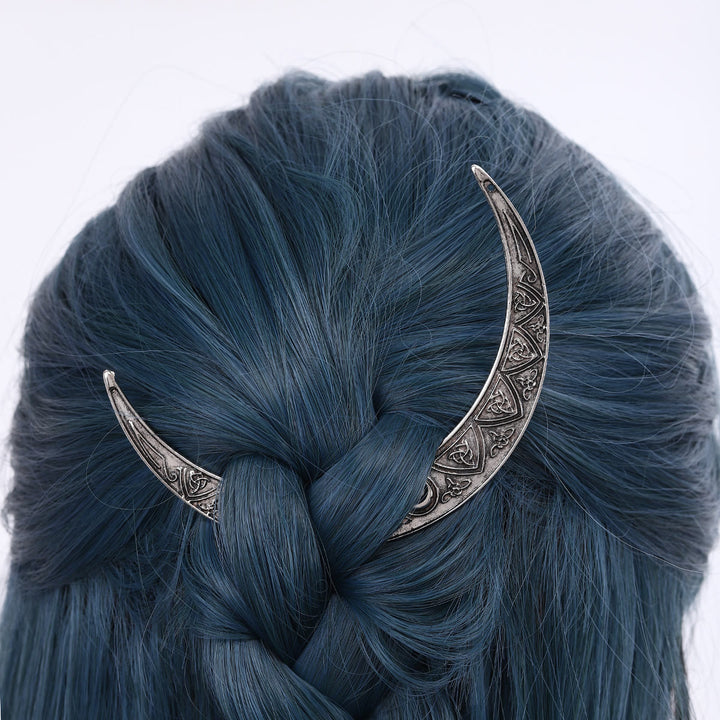 WorldNorse Triquetra Knotwork Crescent Hairpin - image 1