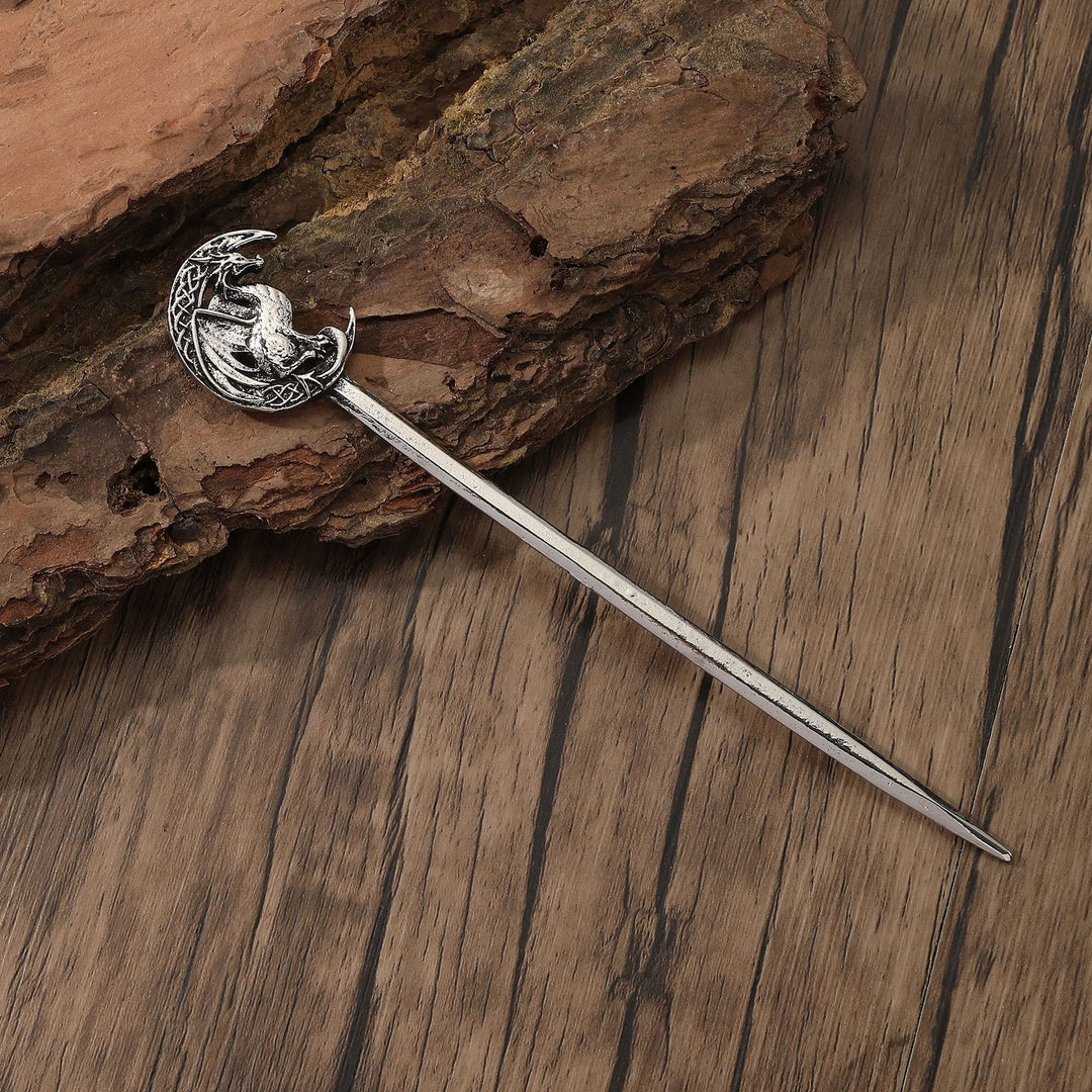 WorldNorse Vintage Celtic Moon Dragon Hairpin - image 2