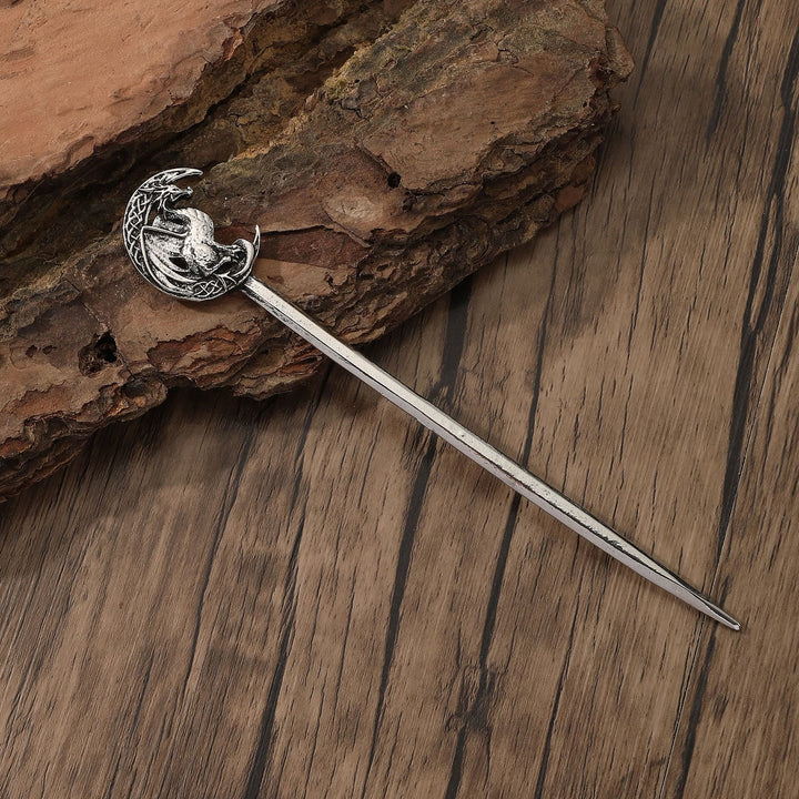 WorldNorse Vintage Celtic Moon Dragon Hairpin - image 2
