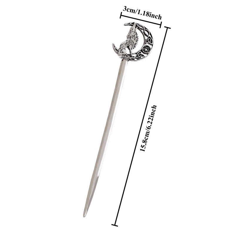 WorldNorse Viking Howling Wolf Hairpin - image 3