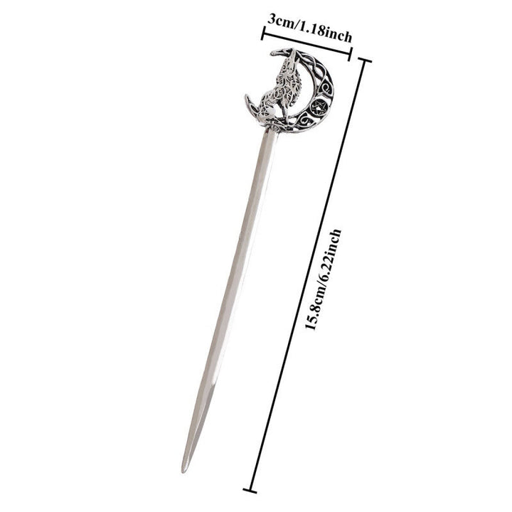 WorldNorse Viking Howling Wolf Hairpin - image 3