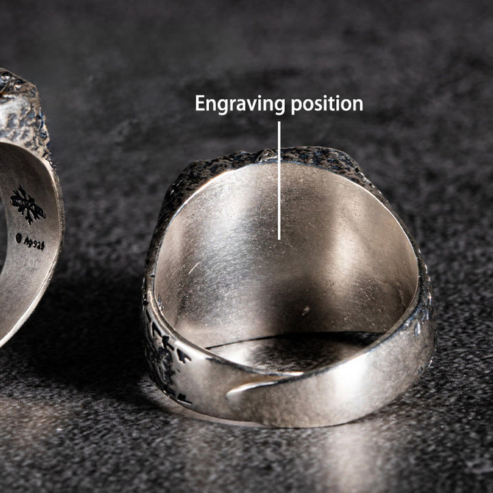 WorldNorse Handcrafted 925 Silver Viking Signet Magic Circle Ring - Adjustable - YES PLEASE - image 9