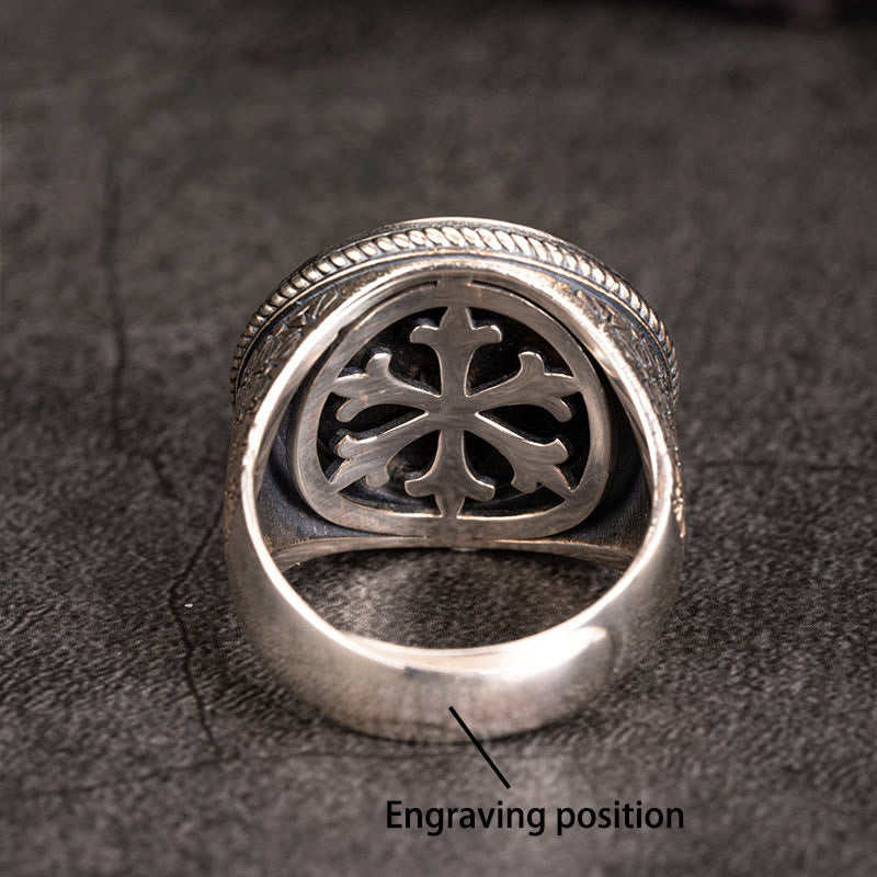 WorldNorse Handcrafted 925 Silver Vegvisir Skull Inlaid Ring - US 13 - YES PLEASE - image 7