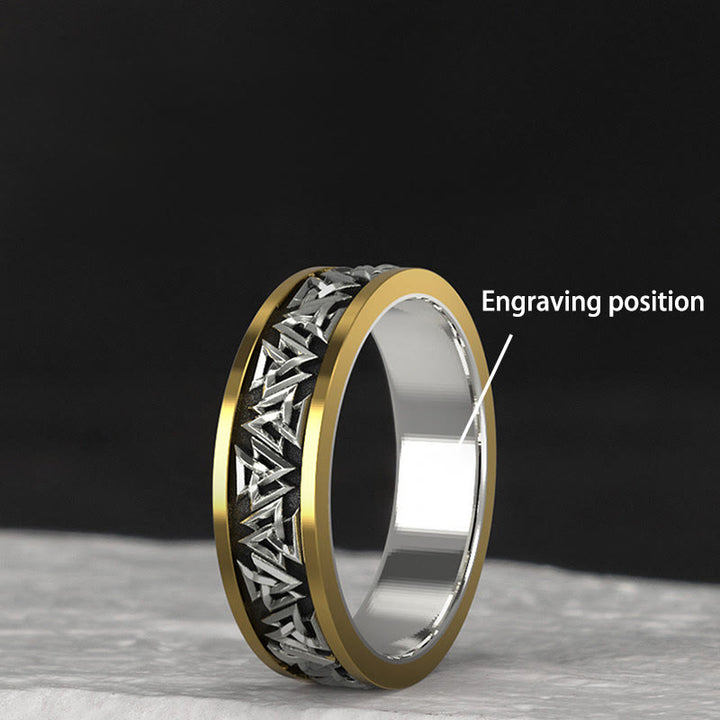 WorldNorse Handcrafted 925 Silver Nordic Valknut Ring - US 12 - YES PLEASE - image 3